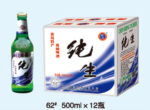 62#500ml×12瓶 纯生;易拉罐;啤酒;青丽啤酒;青岛青丽;青岛啤酒;黑啤;金啤;原浆桶;青丽特纯;特纯;青岛原浆桶; 青丽啤酒-青岛青丽啤酒有限公司-青岛青丽