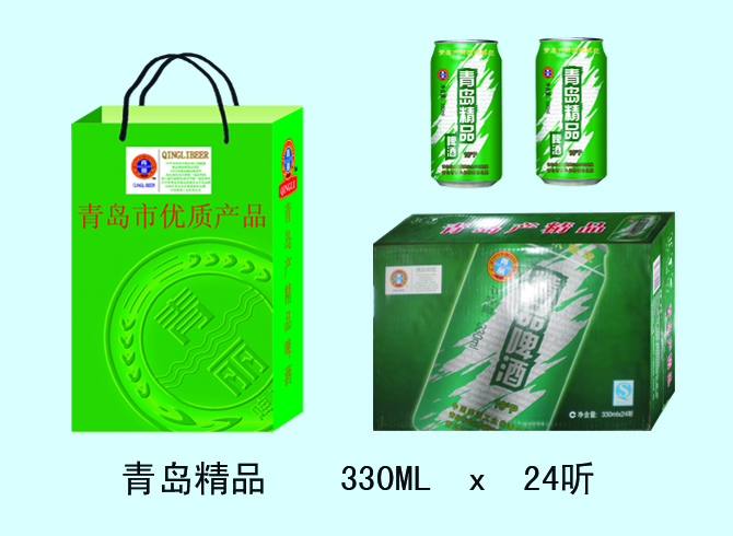 青岛精品 330ml×24听 纯生;易拉罐;啤酒;青丽啤酒;青岛青丽;青岛啤酒;黑啤;金啤;原浆桶;青丽特纯;特纯;青岛原浆桶; 青丽啤酒-青岛青丽啤酒有限公司-青岛青丽