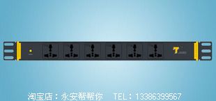 【TJ-04-22E】或【04N01ES-7036】6位10A突破机柜PDU工业插座 PDU机柜插座;银叶王线材;盈佳门铃; PDU机柜插座网